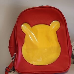 Winnie The Pooh Vibrant Red Backpack with Yellow Accent